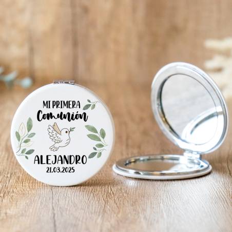 Espejo personalizado "Modelo Paloma" Detalles comunión - Espejos personalizados comunión
