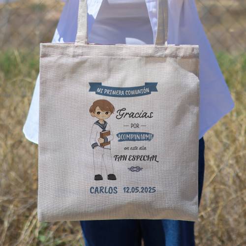 Bolsa de tela personalizada Comunión "Océano" Detalles de comunión - Bolsas de tela personalizadas comunión