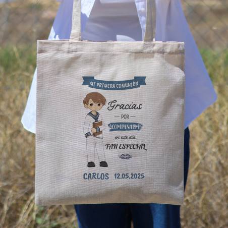 Bolsa de tela personalizada Comunión "Océano" Detalles de comunión - Bolsas de tela personalizadas comunión