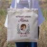 Bolsa de tela personalizada Comunión "Puntos rosa" Detalles de comunión - Bolsas de tela personalizadas comunión