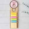Marcapáginas personalizado de madera "Puntos rosa" Detalles invitados comunión - Marcapáginas personalizados de comunión