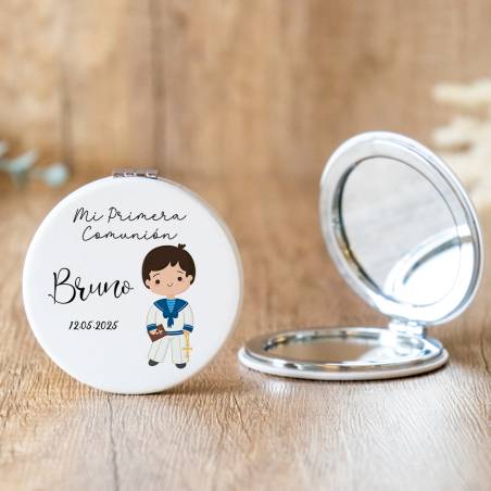 Espejo personalizado "Modelo Beige Niño" Detalles comunión - Espejos personalizados comunión