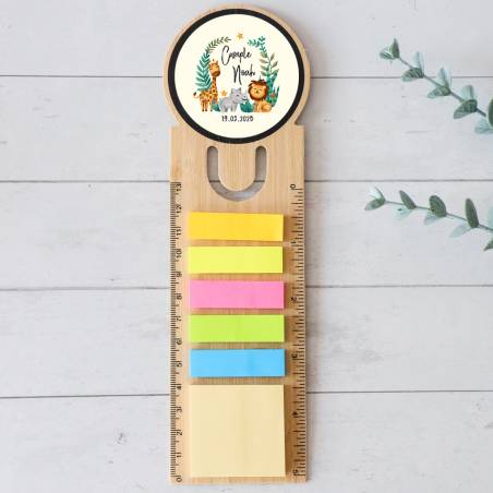 Marcapáginas personalizado de madera "Modelo Selva" Detalles invitados cumpleaños - Marcapáginas personalizados de cumpleaños