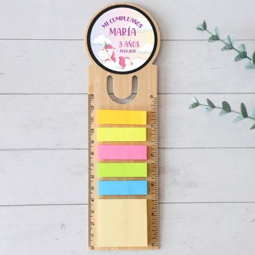 Marcapáginas personalizado de madera "Modelo Unicornio" Detalles invitados cumpleaños - Marcapáginas personalizados de cumpleaño