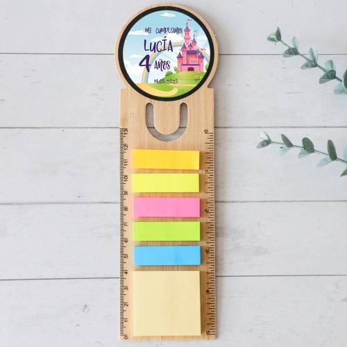 Marcapáginas personalizado de madera "Modelo Princesas" Detalles invitados cumpleaños - Marcapáginas personalizados de cumpleaño