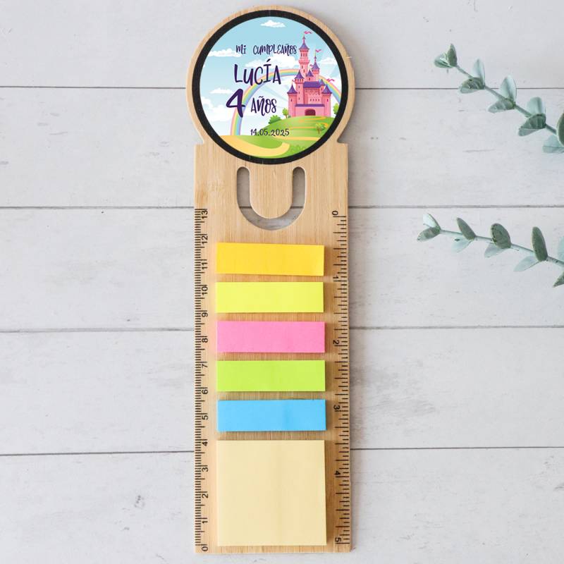 Marcapáginas personalizado de madera "Modelo Princesas" Detalles invitados cumpleaños - Marcapáginas personalizados de cumpleaño