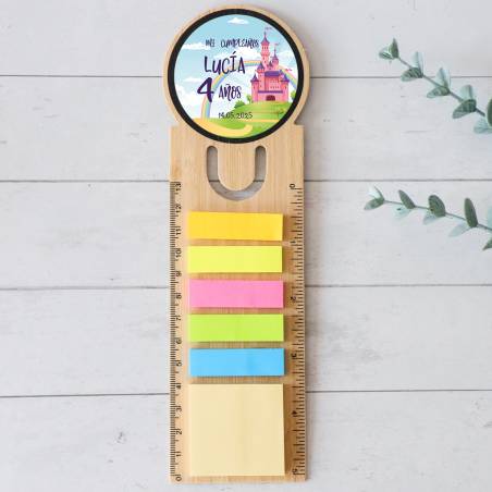 Marcapáginas personalizado de madera "Modelo Princesas" Detalles invitados cumpleaños - Marcapáginas personalizados de cumpleaño