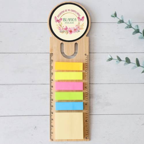 Marcapáginas personalizado de madera "Modelo Mariposas" Detalles invitados cumpleaños - Marcapáginas personalizados de cumpleaño