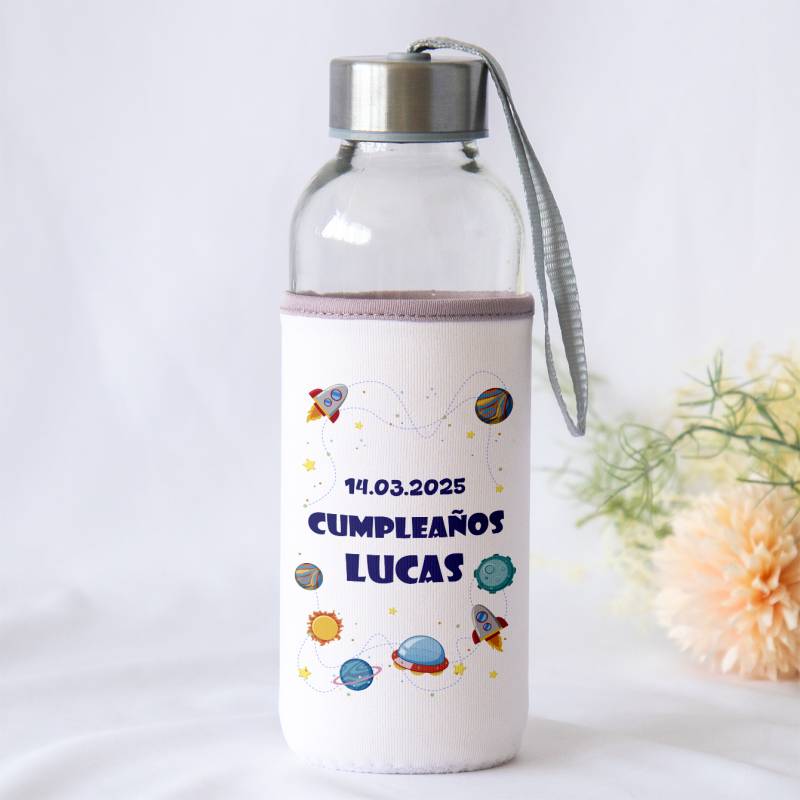 Botella personalizada Cumpleaños "Espacio" Detalles de cumpleaños - Botellas personalizadas de cumpleaños