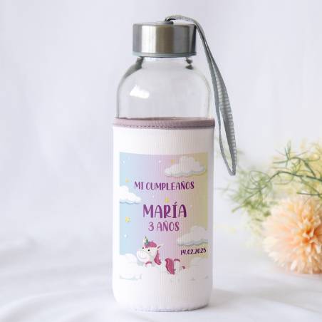 Botella personalizada Cumpleaños "Unicornio" Detalles de cumpleaños - Botellas personalizadas de cumpleaños