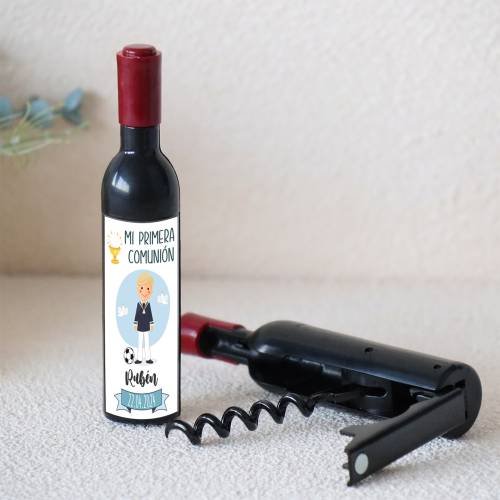 Sacacorchos magnético personalizado Detalle de comunión "Fútbol rubio" - Sacacorchos personalizados de comunión