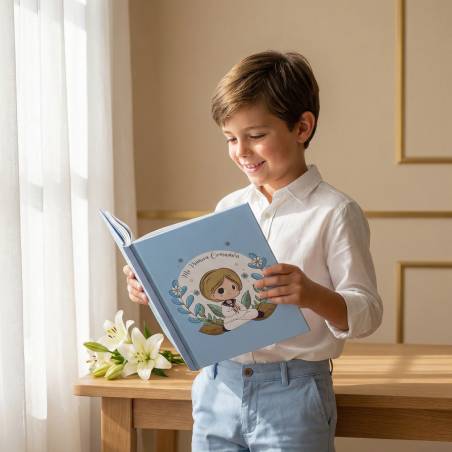 Libro de firmas y álbum de fotos comunión niño - Libros Comunión Firmas y Huellas