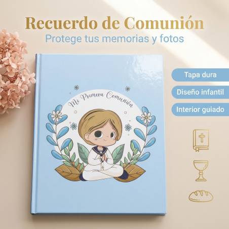 Libro de firmas y álbum de fotos comunión niño - Libros Comunión Firmas y Huellas