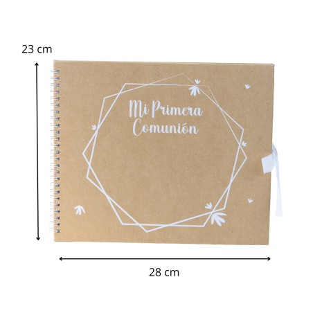 Libro de Firmas Primera Comunión Unisex Kraft 28x23 cm, Decoración figura - Libros Comunión Firmas y Huellas