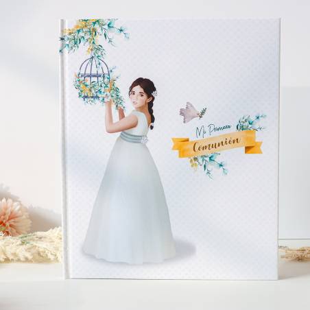 Libro de Firmas Primera Comunión Niña, Tapa Dura,  28,8 x 24 cm - Libros Comunión Firmas y Huellas