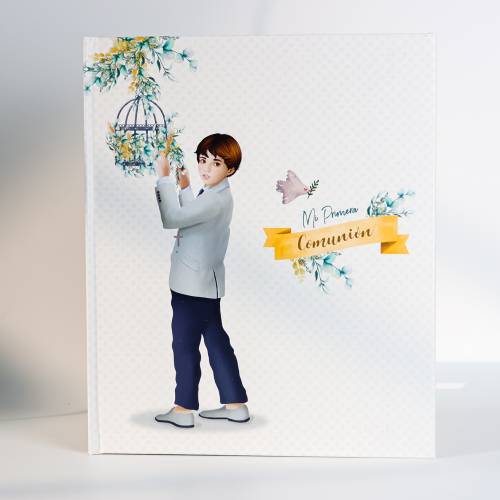 Libro de Firmas Primera Comunión Niño, Tapa Dura,  28,8 x 24 cm - Libros Comunión Firmas y Huellas