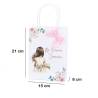 Bolsa de Papel Primera Comunión Niña acuarela con Lazo Rosa y Asas - Detalles para comunión
