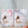 Bolsa de Papel Primera Comunión Niña acuarela con Lazo Rosa y Asas - Detalles para comunión