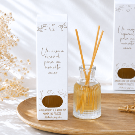 Ambientador Mikado Jazmín 40 ml con Caja Decorativa Recuerdo de boda - Inicio