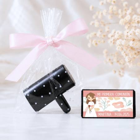 Ambientador de Coche Personalizado para Comunión "Modelo Flores" - Detalles personalizados para Comunión