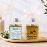 Aceite de Oliva Personalizado para Bautizo "Gemelas nube" Botella Cuadrada 100 ml - Aceite de oliva personalizado bautizo