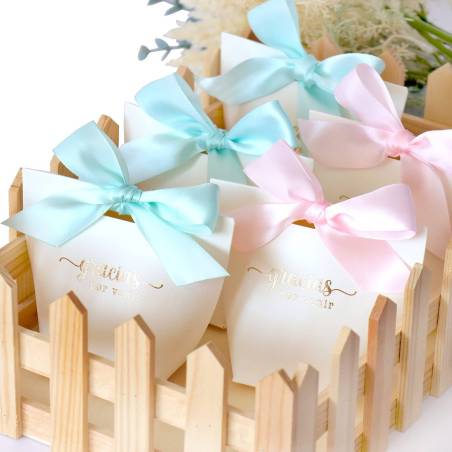 Caja de regalo pequeña para detalles “Gracias por venir” en azul - Detalles para comunión