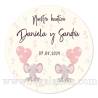 Pegatina personalizada bautizo "Modelo Gemelas Elefantes" - Pegatinas Y Etiquetas Personalizadas Bautizo