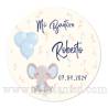 Pegatina personalizada bautizo "Modelo Elefante Niño" - Pegatinas Y Etiquetas Personalizadas Bautizo