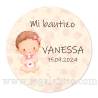 Pegatina personalizada bautizo "Modelo Bebé Niña" - Pegatinas Y Etiquetas Personalizadas Bautizo
