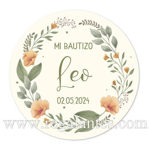 Pegatina personalizada bautizo "Modelo Arco" - Pegatinas Y Etiquetas Personalizadas Bautizo
