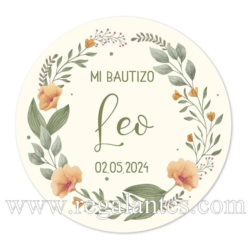 Pegatina personalizada bautizo "Modelo Arco" - Pegatinas Y Etiquetas Personalizadas Bautizo