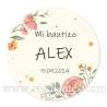 Pegatina personalizada bautizo "Modelo Flores" - Pegatinas Y Etiquetas Personalizadas Bautizo