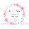Pegatina personalizada bautizo "Modelo Huellas Niña" - Pegatinas Y Etiquetas Personalizadas Bautizo