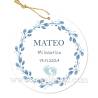 Etiqueta personalizada bautizo "Huellas Niño" - Pegatinas Y Etiquetas Personalizadas Bautizo