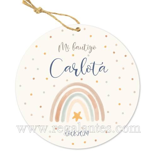 Etiqueta personalizada bautizo "Arcoíris" - Pegatinas Y Etiquetas Personalizadas Bautizo