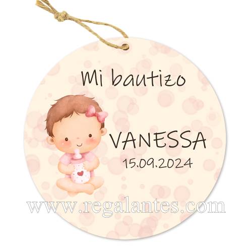 Etiqueta personalizada bautizo "Bebé Niña" - Pegatinas Y Etiquetas Personalizadas Bautizo