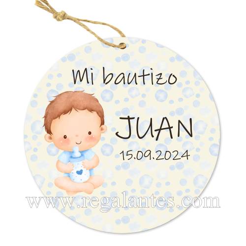 Etiqueta personalizada bautizo "Bebé Niño" - Pegatinas Y Etiquetas Personalizadas Bautizo