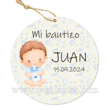 Etiqueta personalizada bautizo "Bebé Niño" - Pegatinas Y Etiquetas Personalizadas Bautizo