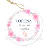 Etiqueta personalizada bautizo "Huellas Niña" - Pegatinas Y Etiquetas Personalizadas Bautizo