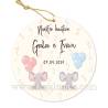 Etiqueta personalizada bautizo "Mellizos Elefantes" - Pegatinas Y Etiquetas Personalizadas Bautizo