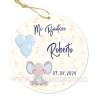 Etiqueta personalizada bautizo "Elefante Niño" - Pegatinas Y Etiquetas Personalizadas Bautizo