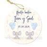 Etiqueta personalizada bautizo "Gemelos Elefantes" - Pegatinas Y Etiquetas Personalizadas Bautizo