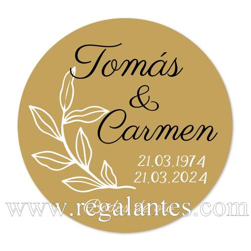 Pegatina personalizada boda "Modelo Bodas de Oro" - Pegatinas Y Etiquetas Personalizadas boda