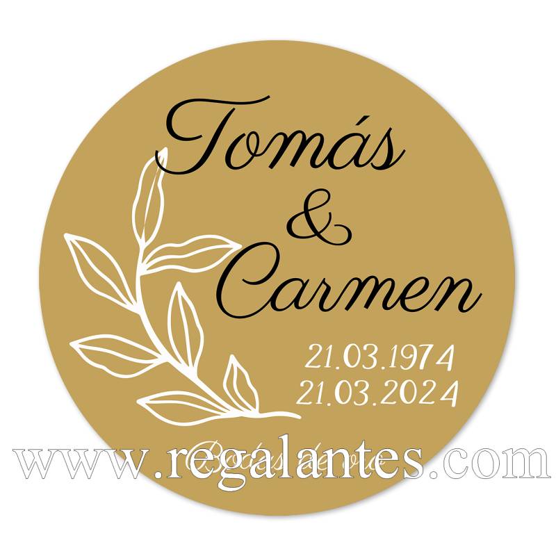 Pegatina personalizada boda "Modelo Bodas de Oro" - Pegatinas Y Etiquetas Personalizadas boda