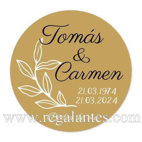 Pegatina personalizada boda "Modelo Bodas de Oro" - Pegatinas Y Etiquetas Personalizadas boda