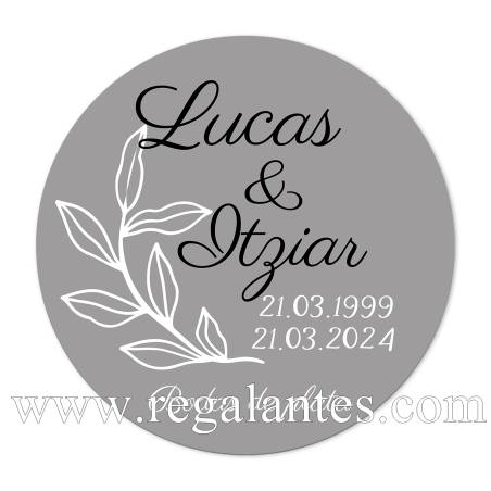 Pegatina personalizada boda "Modelo Bodas de Plata" - Pegatinas Y Etiquetas Personalizadas boda