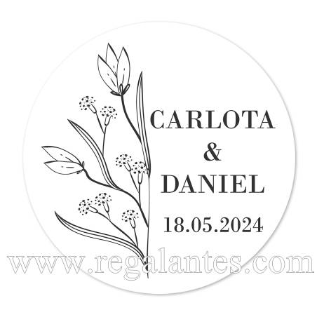 Pegatina personalizada boda "Modelo Mitad y Mitad" - Pegatinas Y Etiquetas Personalizadas boda