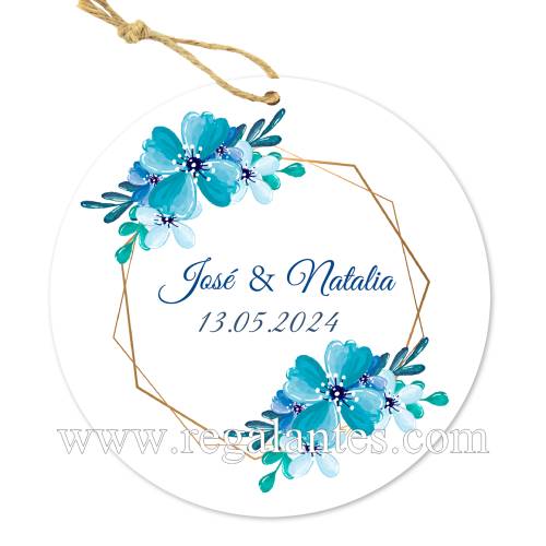 Etiqueta personalizada boda "Modelo Azul" - Pegatinas Y Etiquetas Personalizadas boda