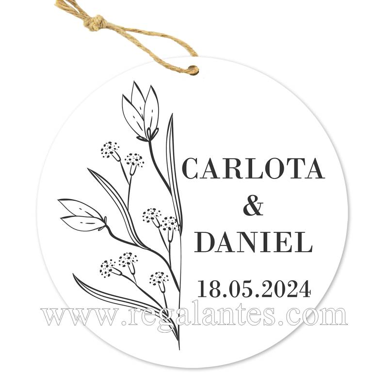 Etiqueta personalizada boda "Mitad y Mitad" - Pegatinas Y Etiquetas Personalizadas boda