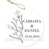 Etiqueta personalizada boda "Mitad y Mitad" - Pegatinas Y Etiquetas Personalizadas boda